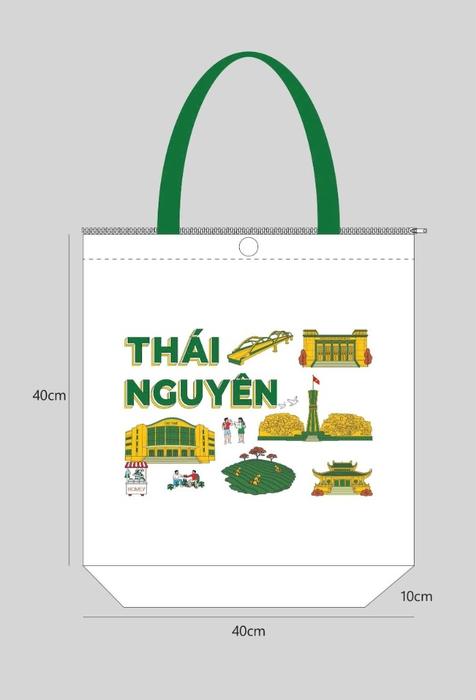 Túi Tote Địa Danh Thái Nguyên - Bản Tiêu Chuẩn (40x40cm)