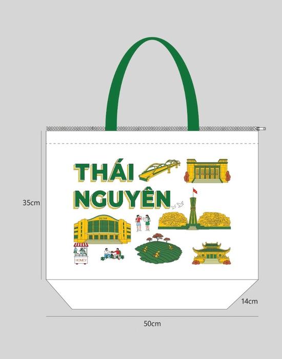 Túi Tote Địa Danh Thái Nguyên - Bản Lớn (50x35cm)